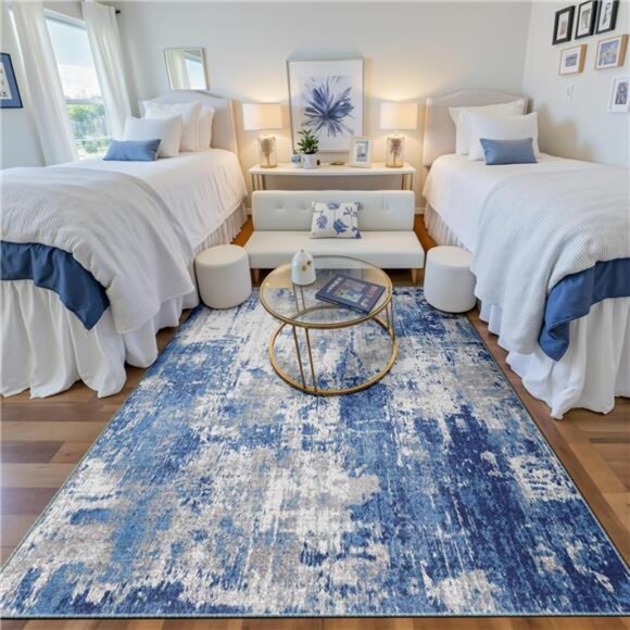 Washable Area Rugs 6'x9' Non-Slip Modern Abstract Soft for Living Room Entryway - Picture 11 of 14